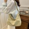 Spacious Casual Shoulder Bag For Women 2024 Trendy Solid Color Tote Style With Zipper Closure