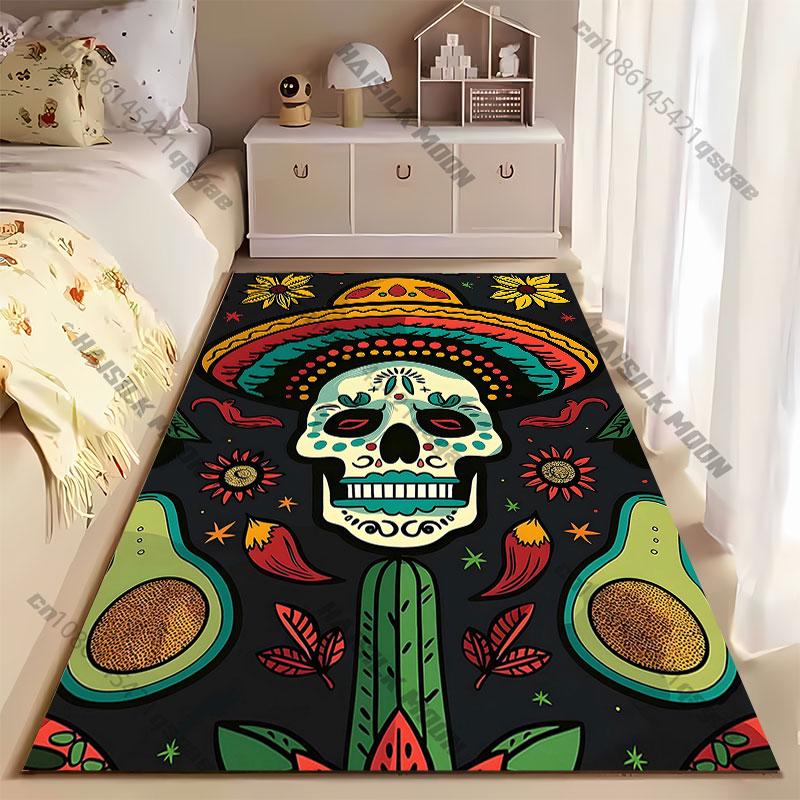 Mexican celebration vibrant artistic design carpet Yoga living room room decor children's crawling mat doormat area rug