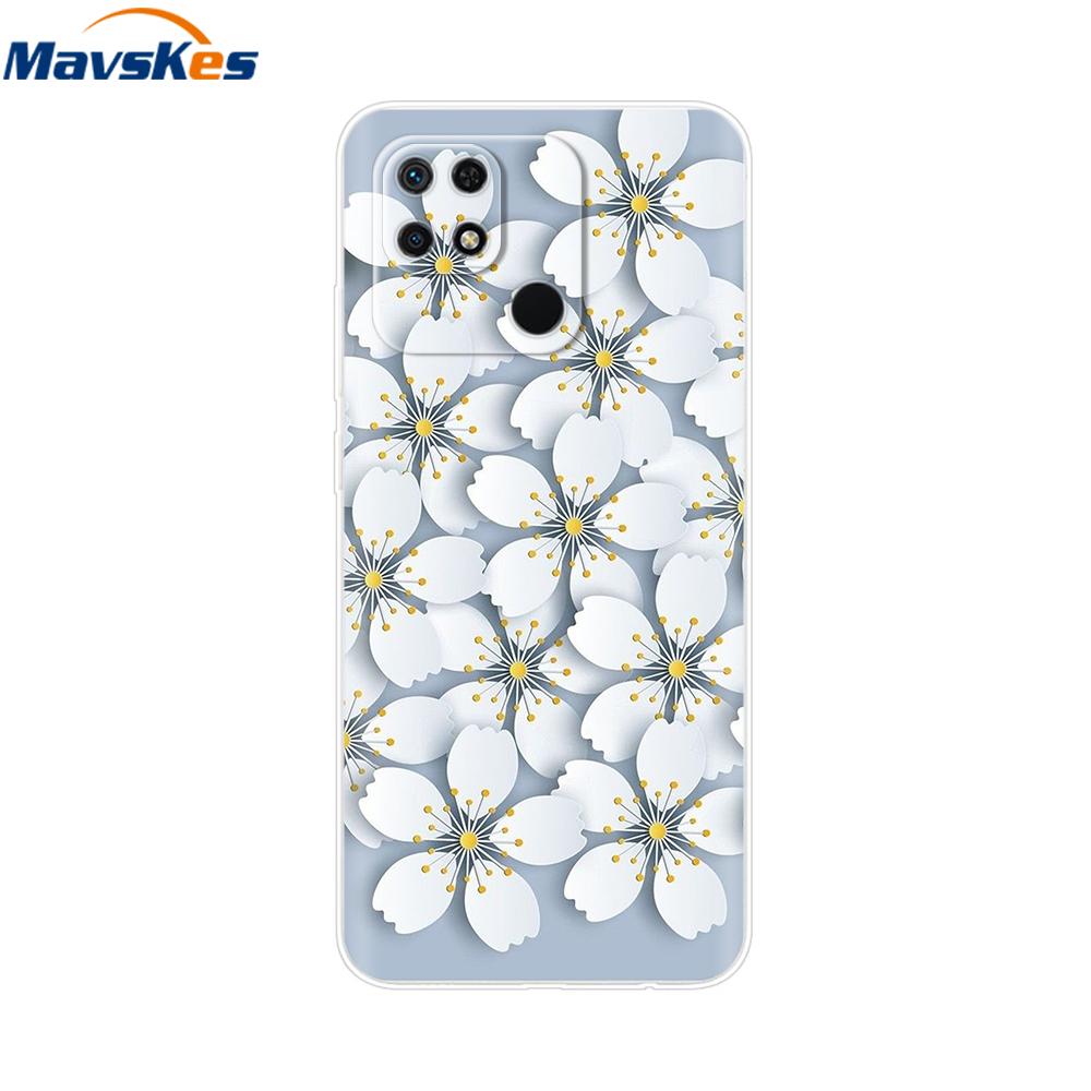 For Redmi 10C Case Clear Heart Flower Soft Silicon Phone Cover For Xiaomi Redmi 10C Coque redmi10C 10 C Fundas Bumper Shockproof