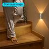 1-2 Pack Modern Indoor White Wall Light with Motion Sensor Up and Down Glowing Night Light for Living Room Hallway Bedroom Decor
