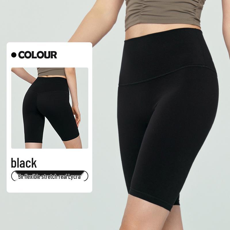 Lycra Bare Feeling High Waist Yoga & Running Shorts for Women Medium