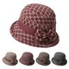 The New Casual and Versatile Octagonal Hat with Checkered Pattern for Autumn and Winter. The Middle Aged and Elderly Hats Are Thickened and Warm