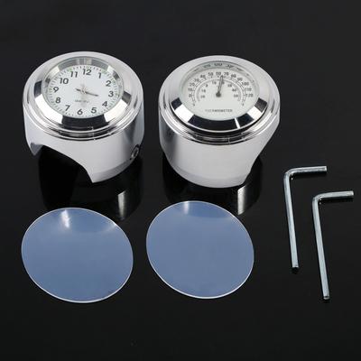 78" 1" Motorrad-Lenkerhalterung Uhr Zifferblatt Uhr & Thermometer Temp Weiß