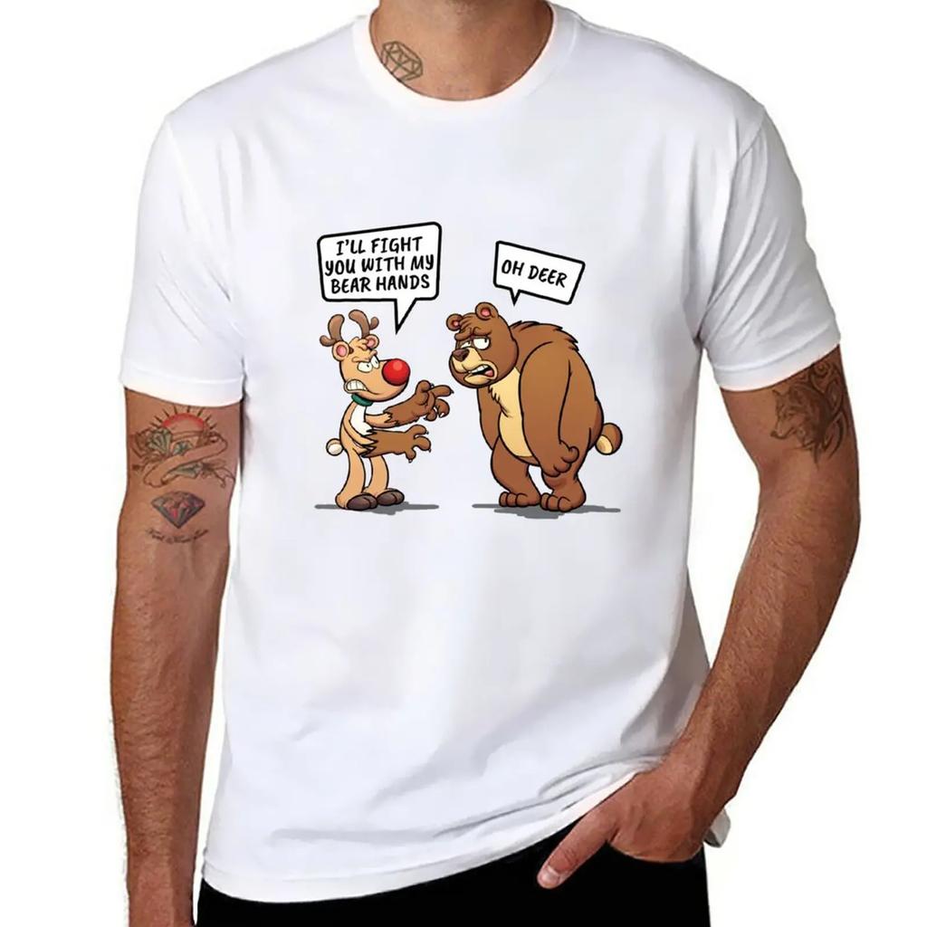 I'll Fight You With My Bear Hands Funny Gift T-Shirt hippie clothes animal prinfor boys mens cotton t shirts