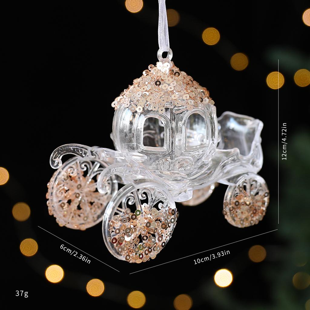 Transparent Acrylic Crystal Ornament Lightweight Sequin Hanging Pendant Christmas Tree Ornament For Centerpiece Holiday
