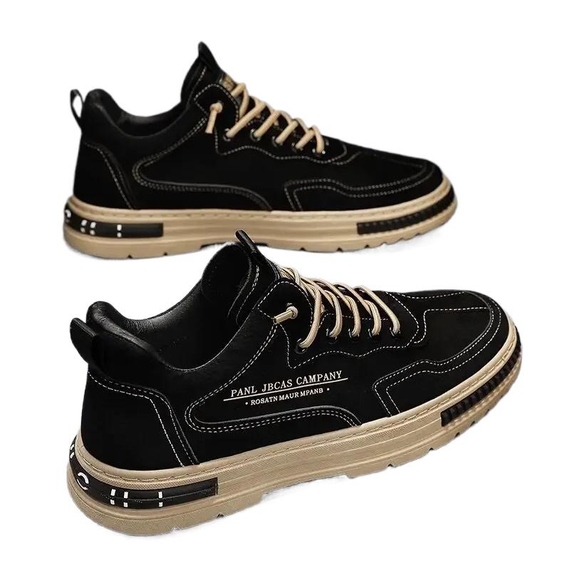 Men Shoes Trend Sneakers Suede Leather Slip on Men Loafers New Comfortable Platform Working Shoes Zapatillas Informales