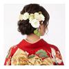 3-Piece Hair Accessory Set for Furisode Kimono - Coming-of-Age Ceremony (kk-057) - White Tsumami Zaiku Flowers (1 Large, 2 Small), Premium Hair