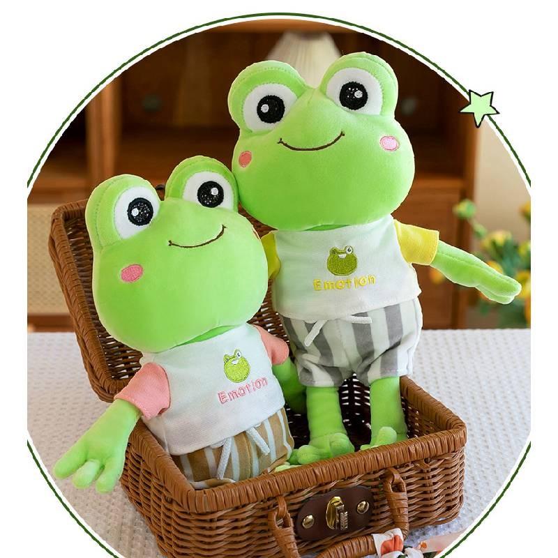 Adorable Green Frog Plush Toy Perfect For Cuddling With Soft Pp Cotton Filling