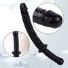 41CM Realistischer Schwarzer Doppelseitiger PVC-Dildo, Doppelkopfd Design mit Griff, Weiche Flexible Textur, Langes Zweiseitiges Erwachsenenspielzeug für Frauen & Paare