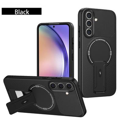 Hidden Magnetic Bracket Shockproof Phone Case For Samsung S25 S24 S23 S22 Ultra S24FE S25FE S25 Edge M36 Bumper Protect Cover