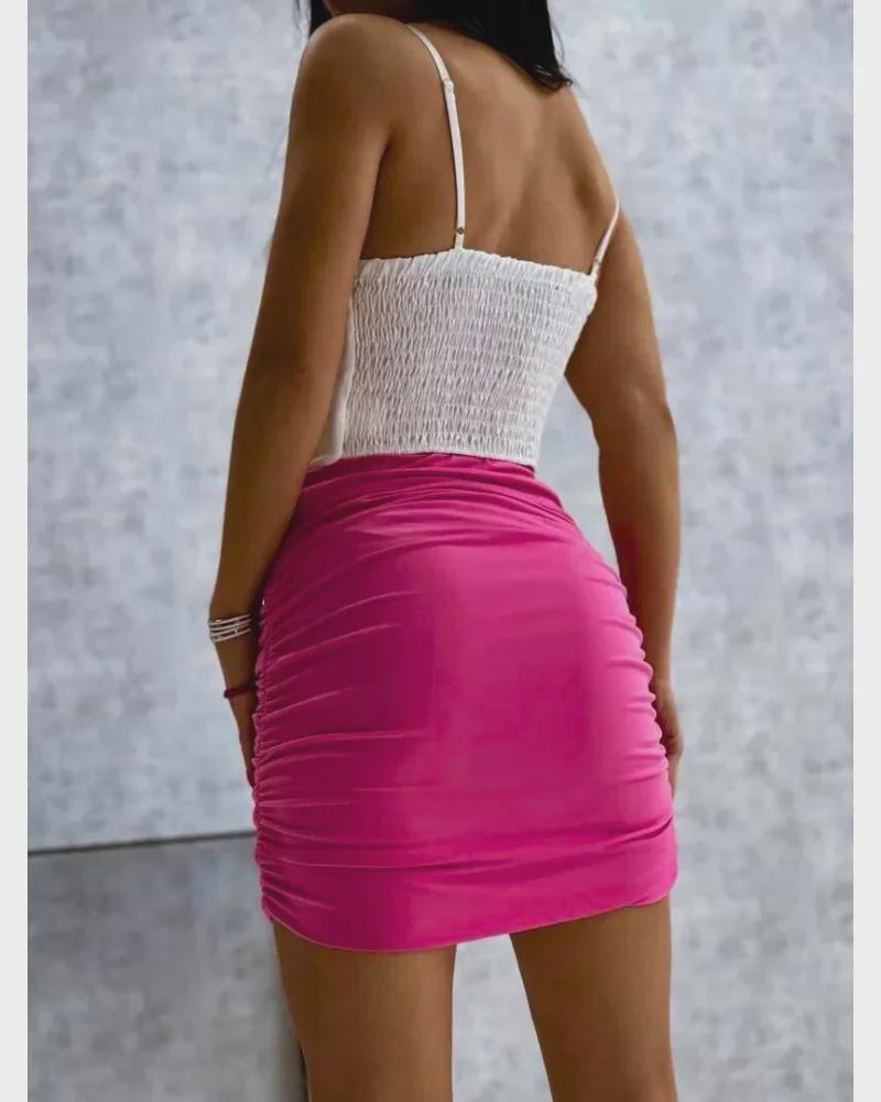 Slim Sexy Pleated Hip Wrap Short Skirt