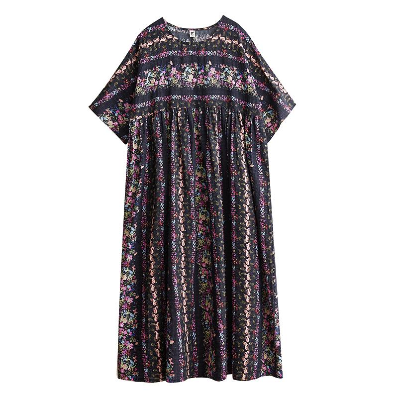 DIMANAF Nouă Rochie de Vară 2025 Mărimi Mari Femei Imprimeu Floral Larg Elegant de Bază Casual Lungă Vintage