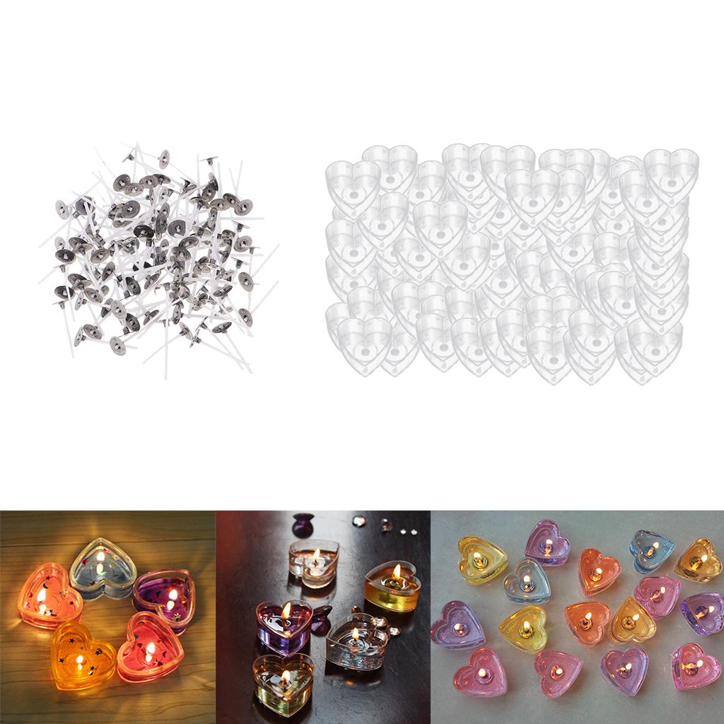 100pcs Clear Tealight Cup Heart Wax Shaping For DIY Scented Candle
