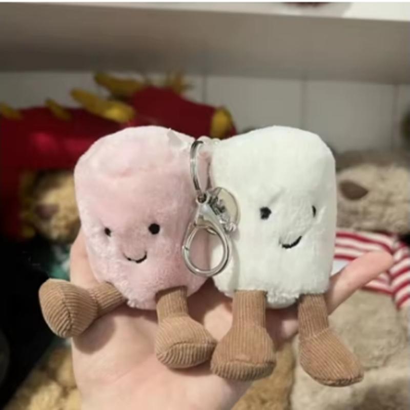 Plush Cat Cotton Candy Two Tone Cute Soft Two Tone Keychain Bag Pendant Plush Accessories Doll Car Pendant Holiday Gift