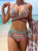 2026 Dreiteiliger Bikini mit hohem Bund und Überwurf - Kreuzschnürung Europäischer und Amerikanischer Stil.