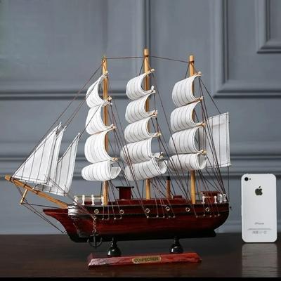 Nordic Pirate Ship Wooden Art Ornament,solid Wood Handmade Sailboat Retro Office Decor,Room Modern Home Decoration Birthday Gift