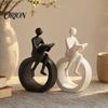 3D Printed Reading Figure Sculpture Figurine, Abstract Reader Statue for Home Tea Room Entryway Decor Decor, Modern Minimalist Bookshelf Desk
