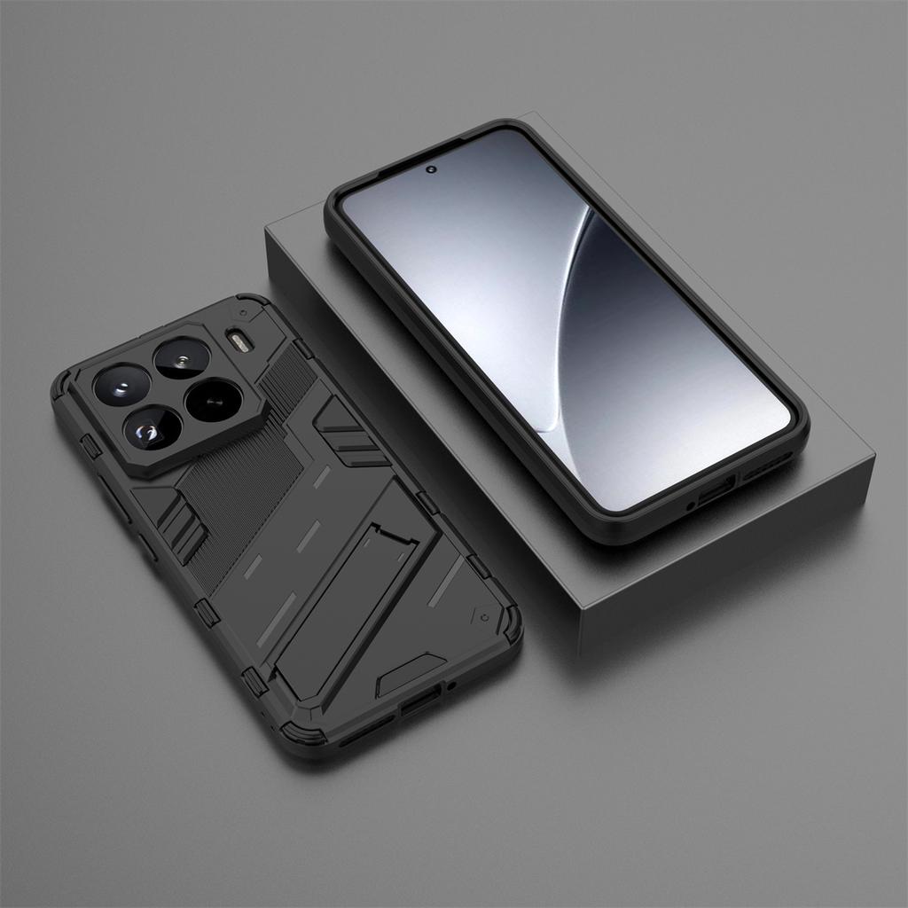 Pour Xiaomi 15 Pro Coque PC+TPU Antichoc Housse de Téléphone avec Béquille