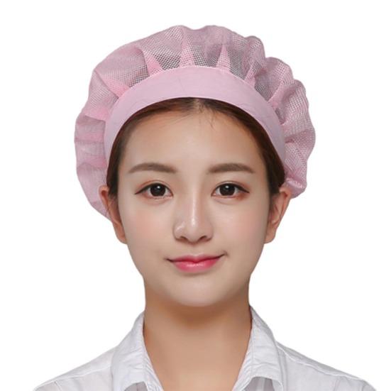 

Unisex Breathable Adjustable Mesh Cap Factory Worker Kitchen Cooking Chef Hat рожевий
