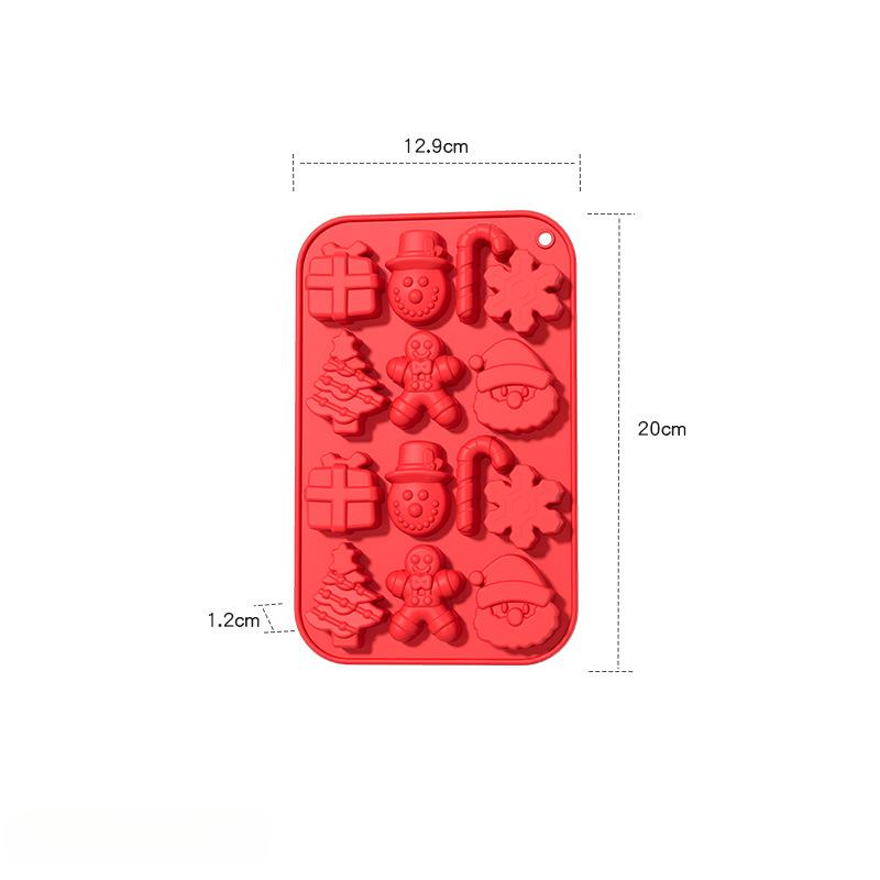 Christmas Tree Silicone Cake Mold DIY Snowman Gingerbread Man Santa Claus Chocolate Jelly Pudding Mold Cake Accessories