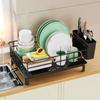 Dish Draining Rack Cutlery Rack with Drain Tray and Drip Line,cup Holder,cutlery holder,Kitchen Countertop Storage Rack
