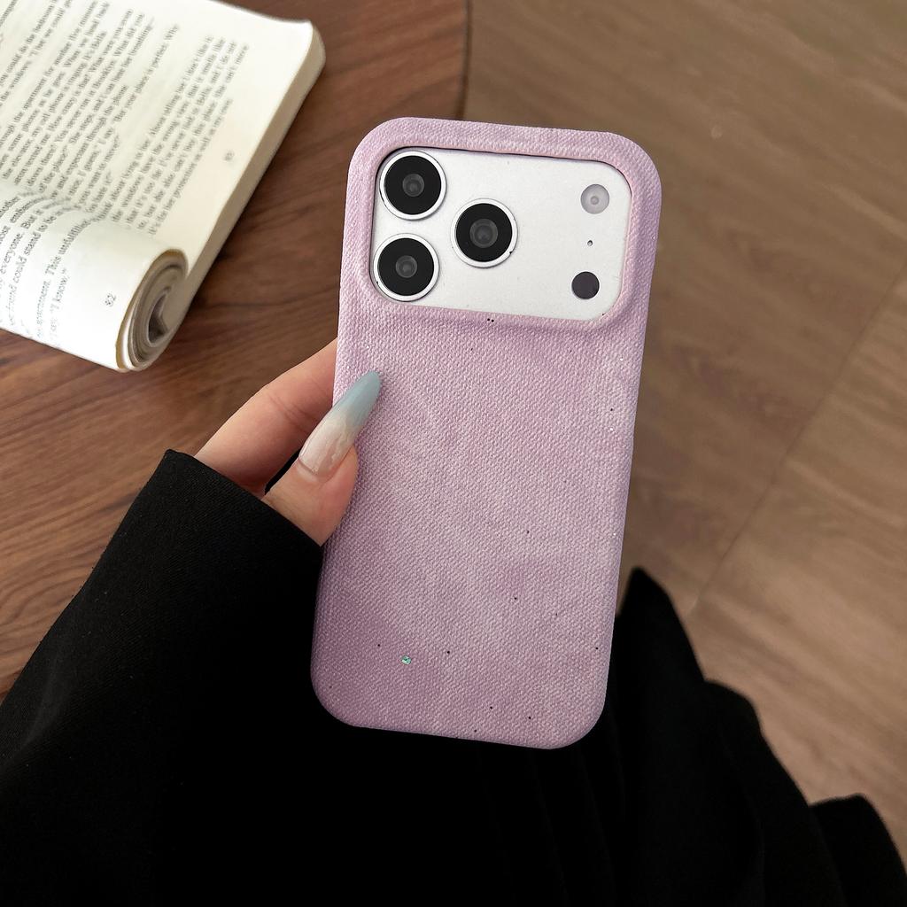 Frameless Cowboy Pattern Phone Case For iPhone Air 17 16 15 14 13 12 Pro Max Washed Color Glitter Denim Jeans Matte Cover