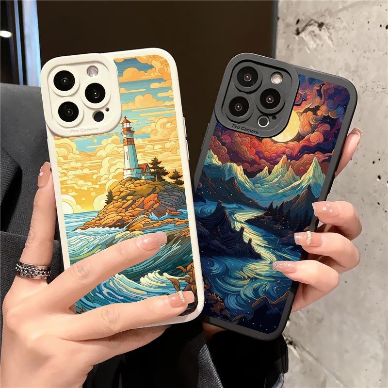Sunrise Scenery Phone Case For iPhone 15 14 Plus Pro Max 13 12 11 Pro Max XR X XS 7 8 Plus Gorgeous Mountain River Soft Covers