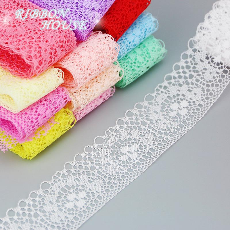 (10 Yards/roll) 40mm White Lace Fabric Webbing Decoration Packing Material