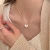Elegante Damen S925 Sterlingsilber Perlenanhänger Halskette - Leichte Luxus Schlüsselbeinkette
