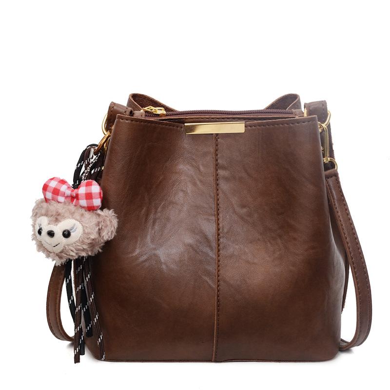 This Year's Popular Fashion Small Bag Women's Bag 2025 New Large-capacity Simple Retro Bucket Bag Texture Cross-body Bag