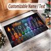 Alfombra de Terciopelo de Cristal Suave con Tema de Guitarra Musical Impresión de Nombre y Texto Personalizados Alfombra de Piso Antideslizante para Dormitorio Sala de Estar