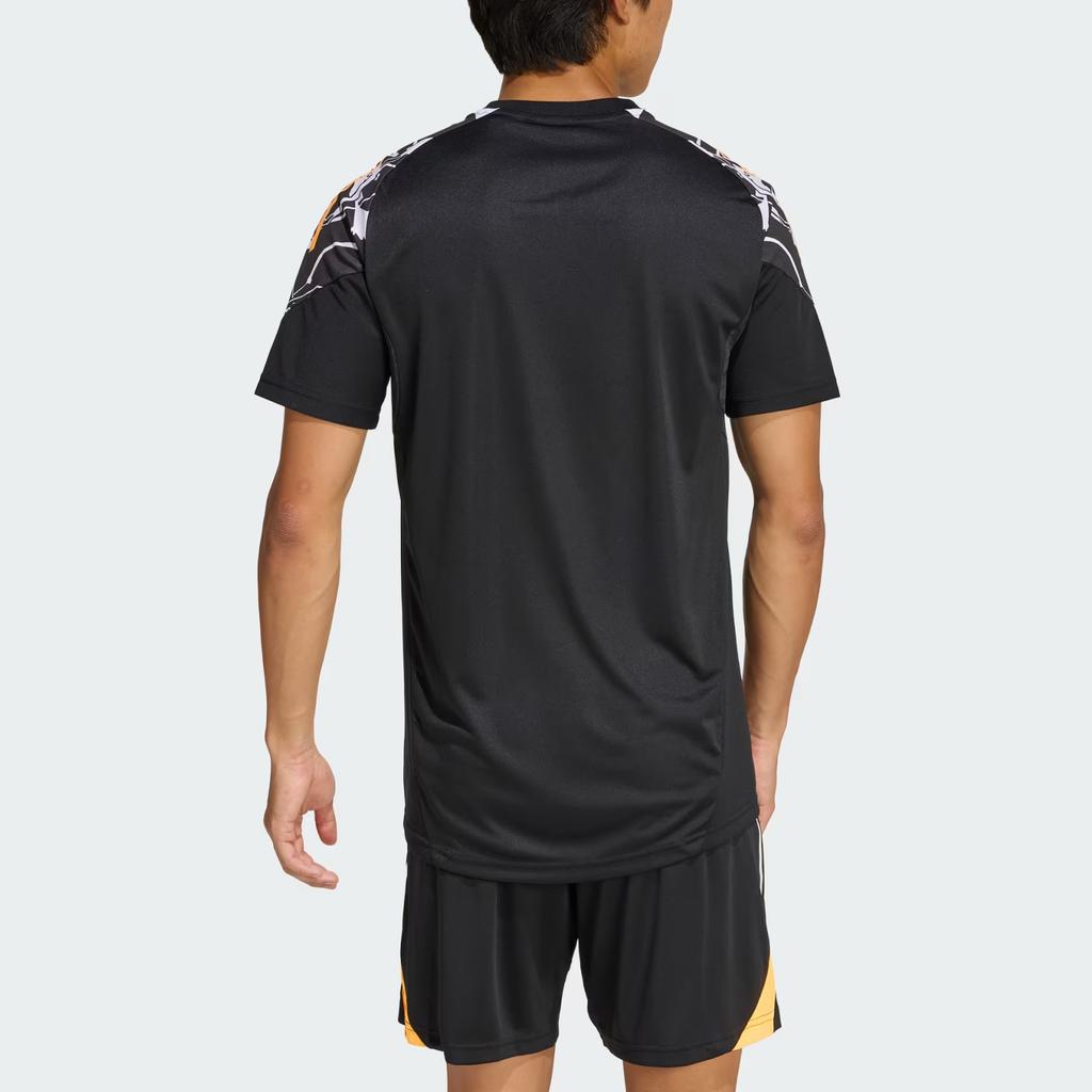 Adidas X Marvel Rugby FW25 All Blacks Performance Slim Fit Striped Short Sleeve T-Shirt Men Tops JV9966