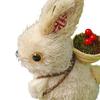Rabbit Ornament, Artisanal Animal Statue, Easter Decoration, Small Back Basket for Bedroom, Rear