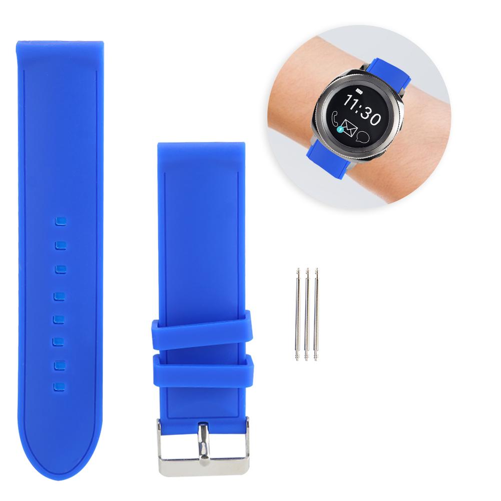 24mm Watch Band Silicone Pin Buckle Waterproof Sweat Proof Watch Strap