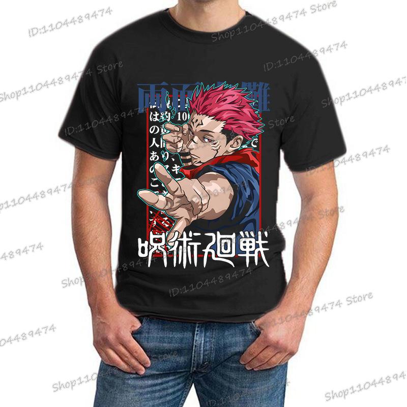 Anime Jujutsu Kaisen Yuji Itadori T Shirts Men Women Short Sleeve Harajuku T-shirts Yuji Itadori Retro Round Neck Y2K Tops Tees