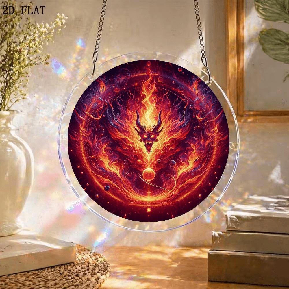 2D Flat - 1 Set/83pcs 18.8Cm Acrylic Jigsaw 2D Flat - Sun Catcher - Three-Layer Acrylic - Middle Layer Is Puzzle - Stained Glass Effect Window Hanging