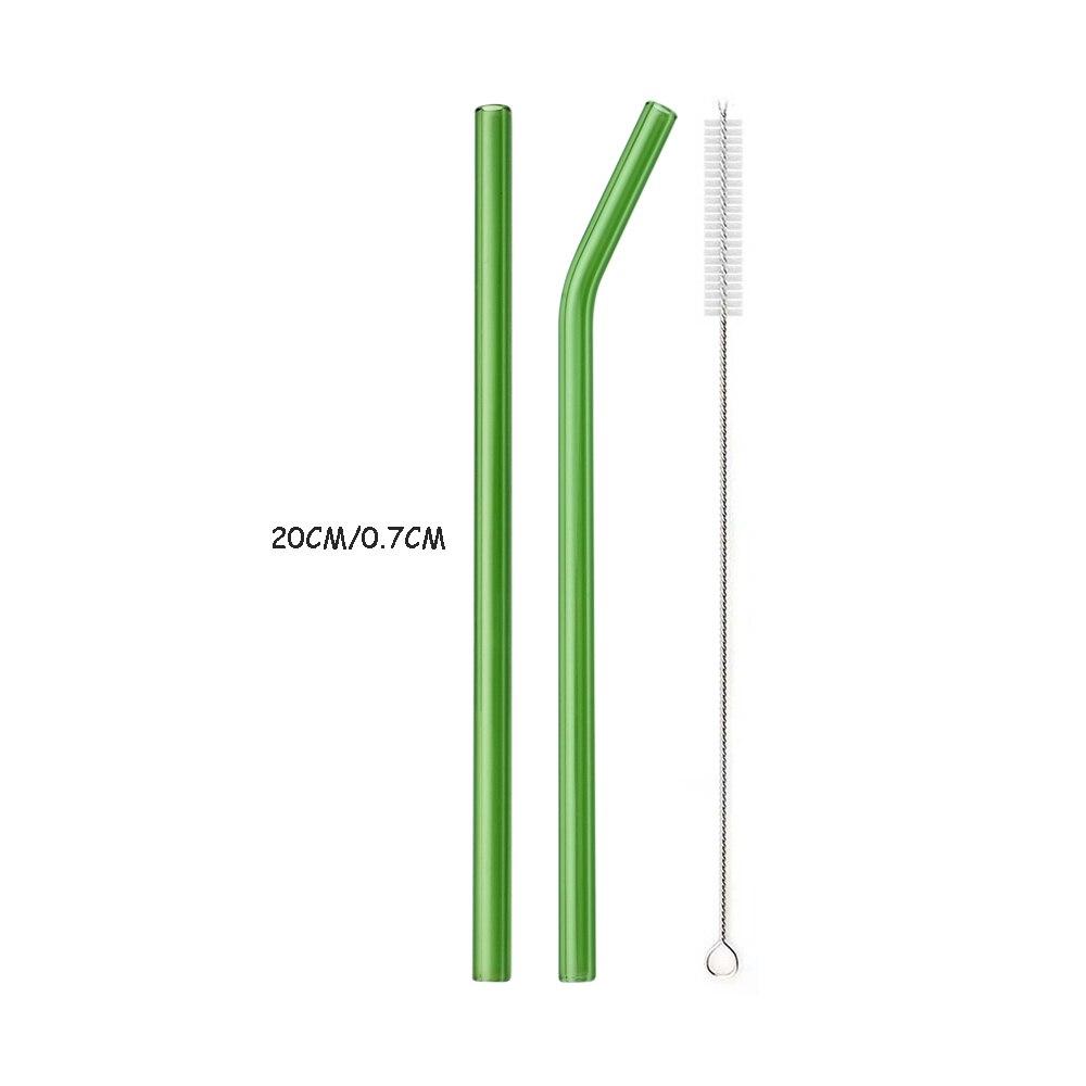 3Pcs High Borosilicate Glass Straw Colors Reusable Drinking Straw Set Eco Friendly Cocktails Bar Accessories Straw with Brush