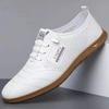 Autumn new men's casual leather shoes trendy versatile little white shoes soft sole non-slip and wear-resistant one-pedal leather shoes