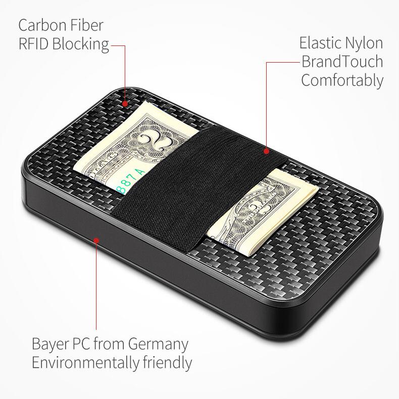 NEW Card Holder Mens Purse Carbon Fiber Minimalist Rfid Wallets for Credit Cards Bank Business ID Card Holder Case Cards Boxs Change Coin Holders