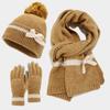 Winter Koreanischer Stil Schmetterling Schleife Hut Schal Handschuhe Set Für Mädchen Und Frauen