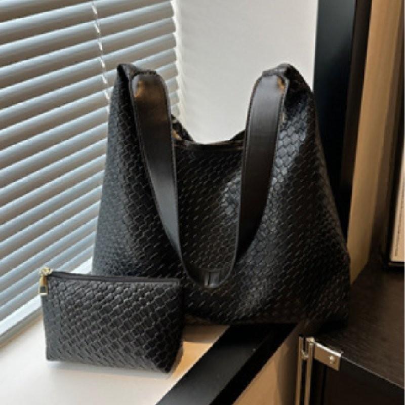 Trendy Street Style Pu Bucket Tote Bag Set Ideal For Daily Use With Magnetic Closure