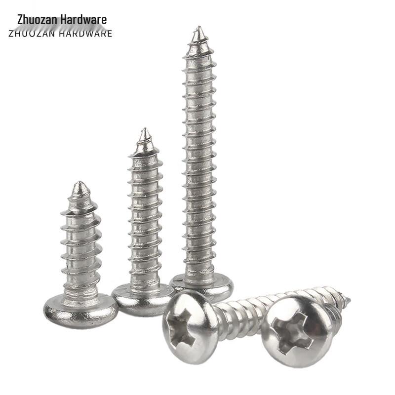 Zhuozan 304 Stainless Steel Round Pan Head Phillips Self-Tapping Wood Screws