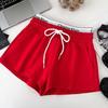 Letter Webbing Double Waist Head Fake Two Sports Shorts Women's Summer Fashion Casual A-line Hot Pants