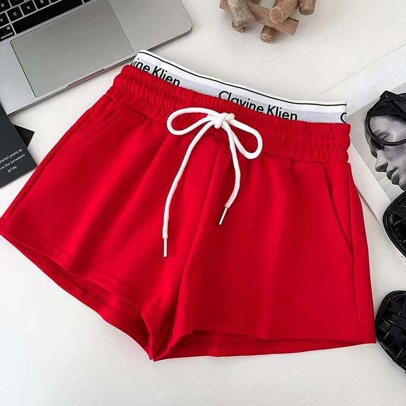 Letter Webbing Double Waist Head Fake Two Sports Shorts Women's Summer Fashion Casual A-line Hot Pants
