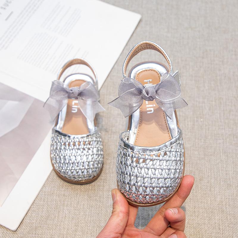 

Braided hollow breathable casual shoes with closed toe, soft-soled princess shoes for girls, summer casual shoes 21