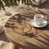 Starfish Hammered Upper Arm Cuff for Women Adjustable Gold Color Metal Open Bangle Boho Beach Body Jewelry Accessories