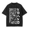 Mens Tshirt Dorohedoro Heiwa Sharks Washed Tshirts Hip Hop  Summer Tees Y2k Retro Design Cotton Clothing Hot Sale