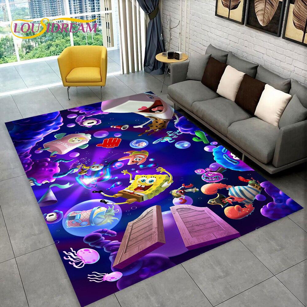 Cartoon S-SpongeBob Area Rug,Carpet Rug for Home Living Room Children Bedroom Sofa Doormat Decor,kids Play Non-slip Floor Mat