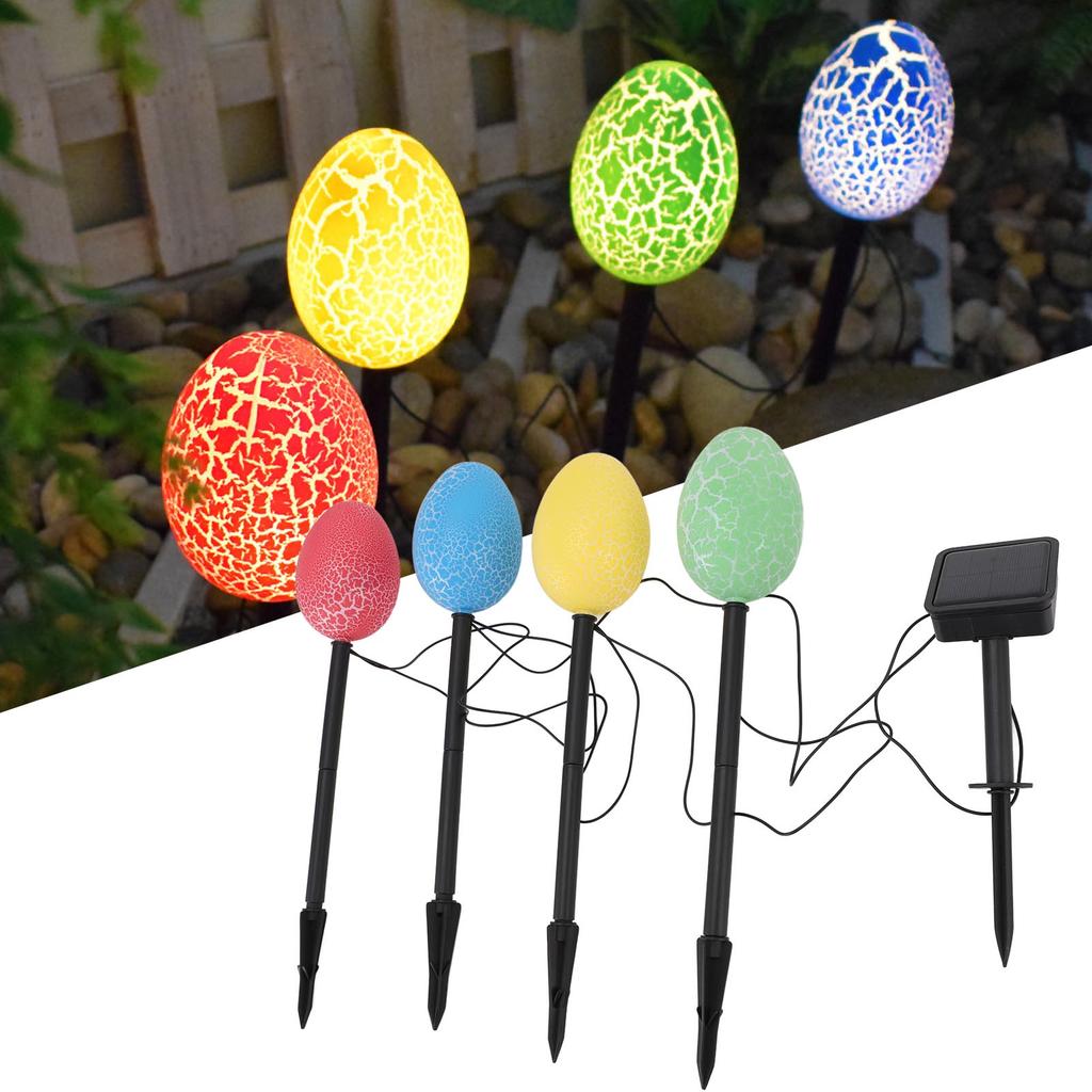 Colorful Egg Solar Light Cracked Eggs Ground Stake Decorative Light for Outdoor Garden Courtyard
