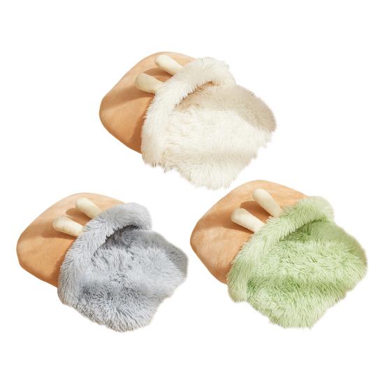 Cat Sleep Bag Winter Warm Pet Nest Cave Bed Plush Lined Cat Bed with Rabbit Ears Anti-Slip Bottom for Indoor Kittens Puppies